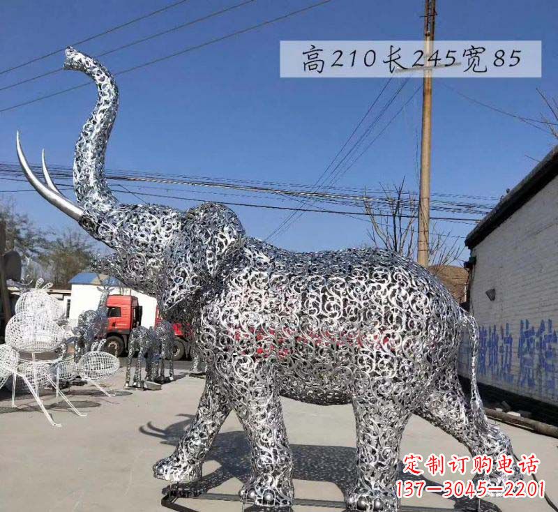 大同不锈钢镂空大象雕塑精美绝伦的艺术品