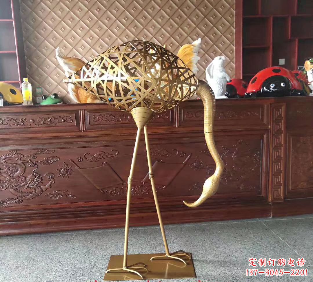 大同不锈钢丹顶鹤雕塑精美外形,传承中华文化