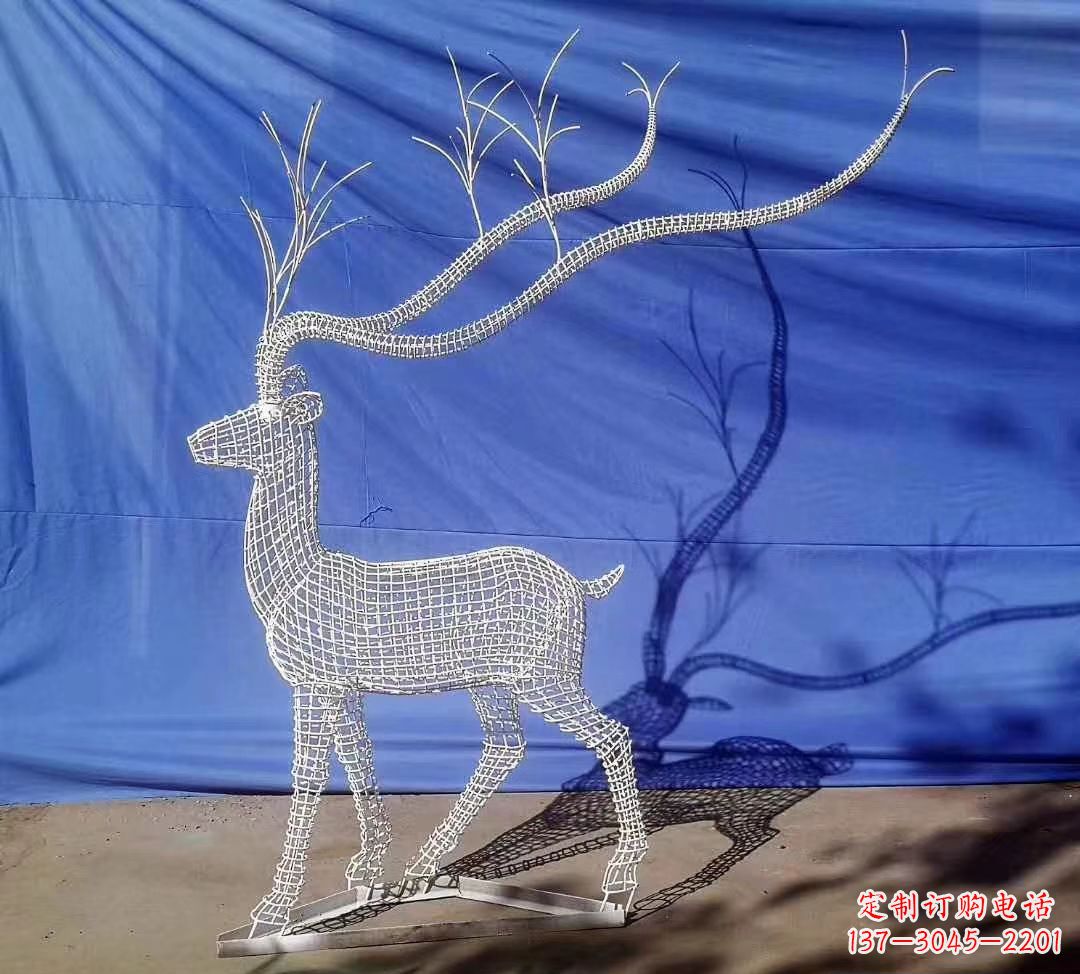 大同不锈钢麋鹿雕塑精美的景观装饰品