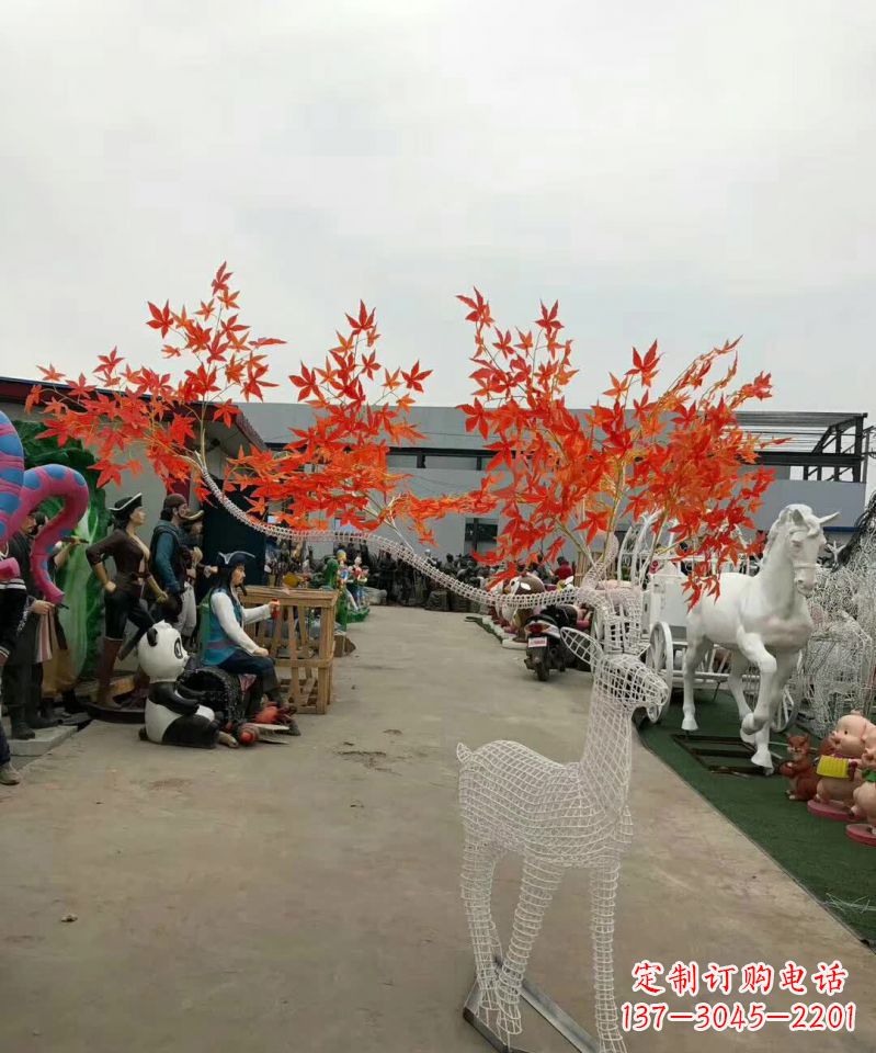 大同不锈钢麋鹿雕塑精美的艺术品