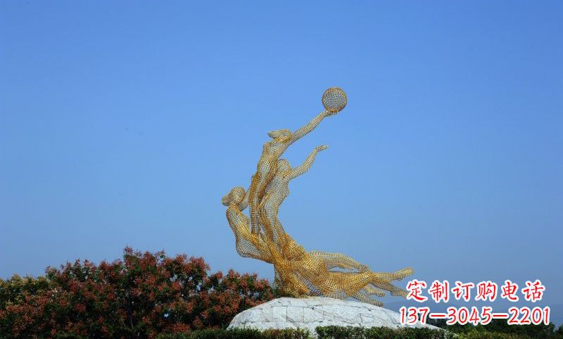 大同精致的不锈钢女排雕塑