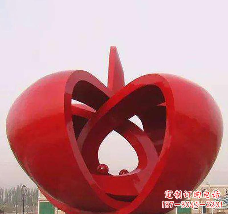 大同不锈钢镂空苹果雕塑精致美观的艺术品
