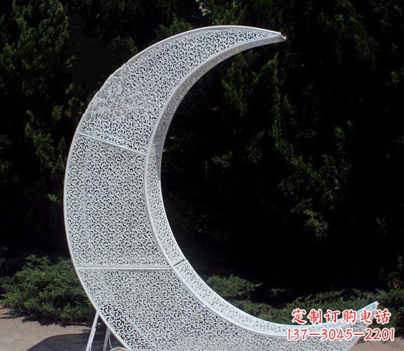 大同不锈钢镂空月亮公园雕塑浪漫而又神奇