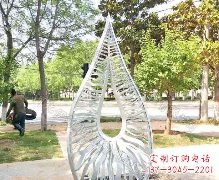 大同精致不锈钢水滴雕塑