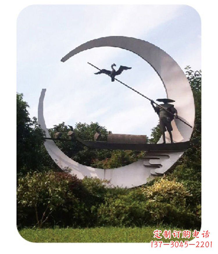 大同不锈钢鸬鹚雕塑