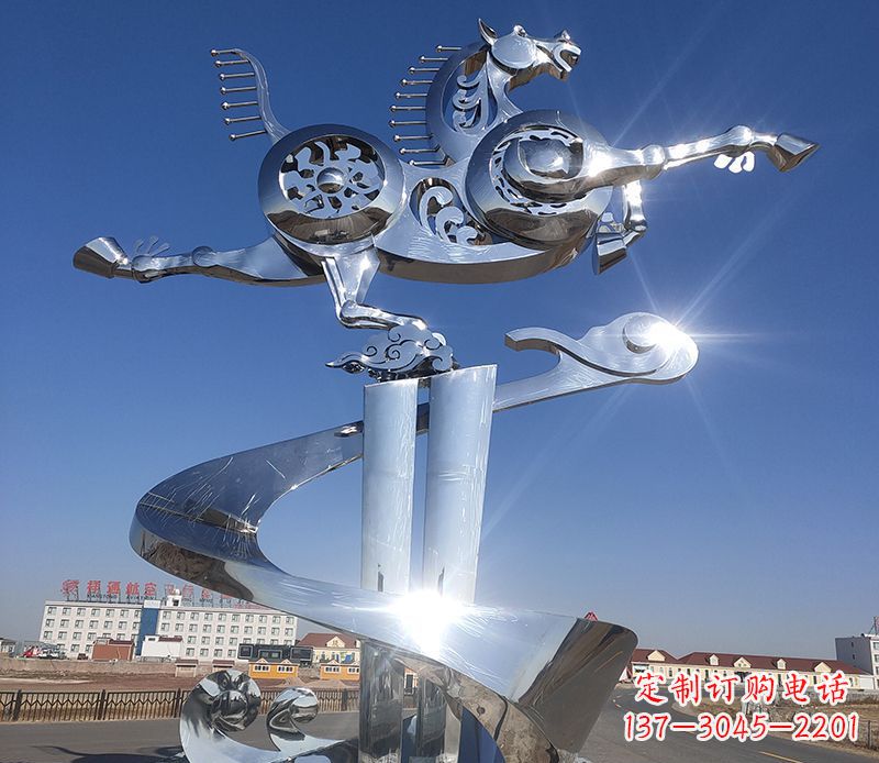 大同不锈钢马踏飞燕雕塑 (2)