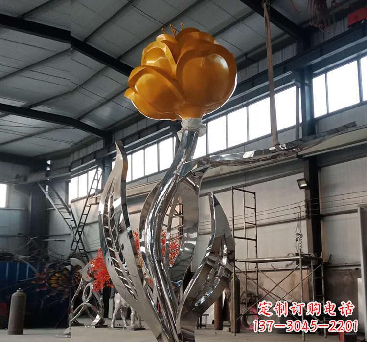 大同不锈钢玫瑰花雕塑2