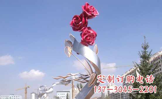 大同不锈钢玫瑰花雕塑222