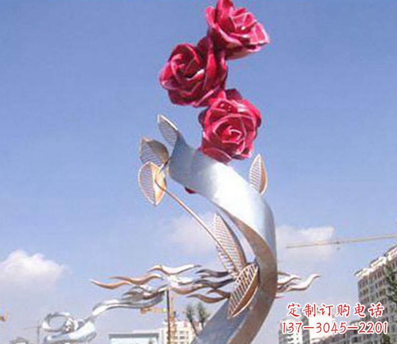 大同不锈钢玫瑰花植物雕塑
