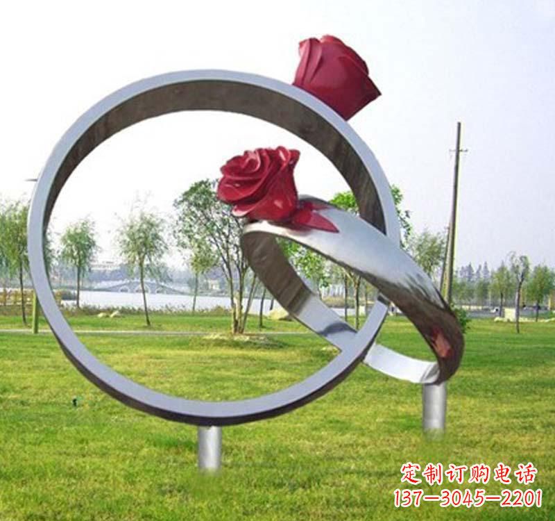 大同不锈钢玫瑰戒指雕塑