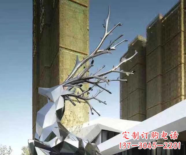 大同梅花鹿雕塑美丽的景观和动物雕塑