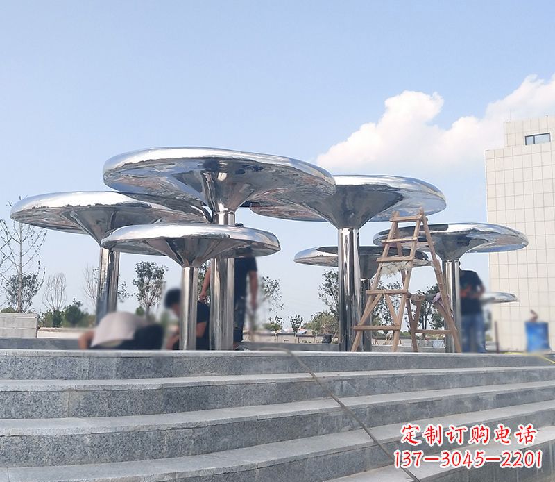 大同不锈钢蘑菇公园景观雕塑 