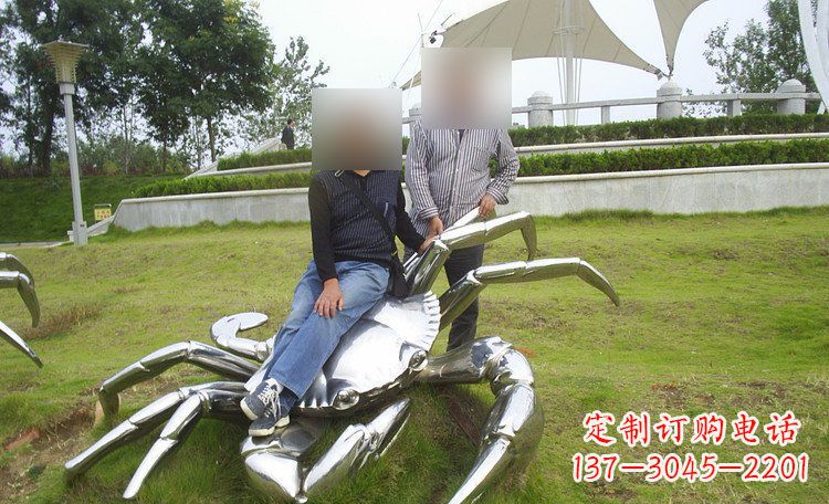 大同不锈钢螃蟹公园动物雕塑