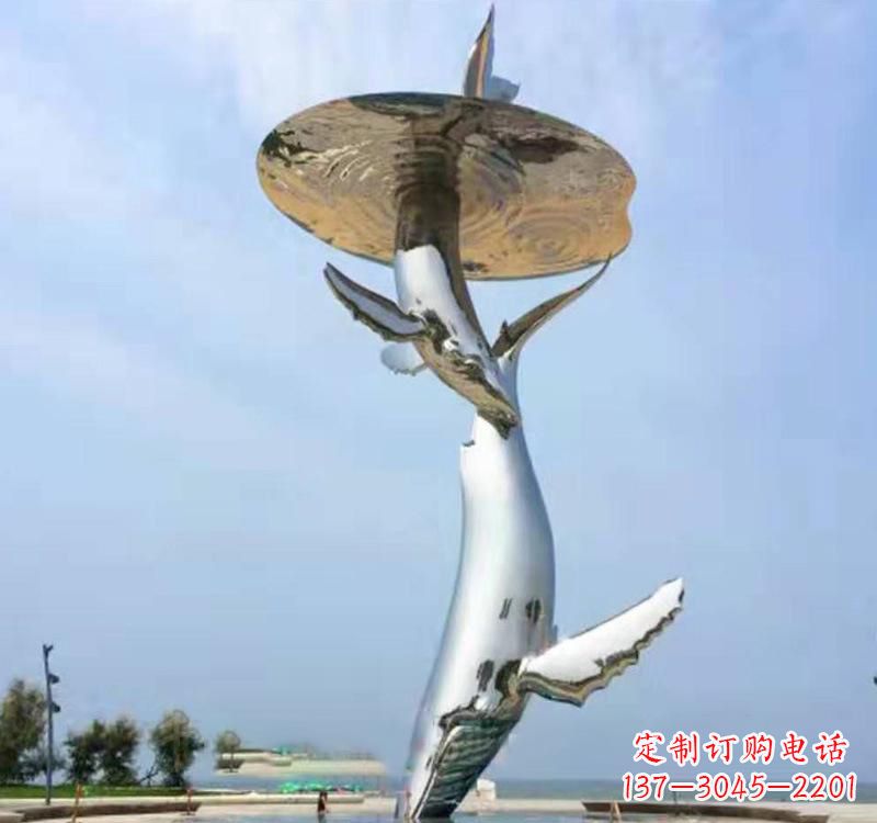 大同不锈钢海豚雕塑精美的艺术品