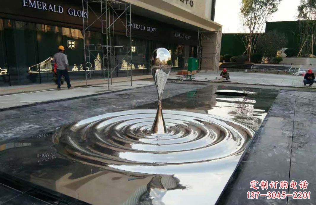 大同不锈钢水滴雕塑美丽的艺术表现