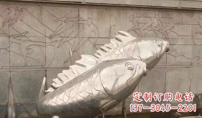 大同不锈钢喷泉鱼雕塑美丽装点城市