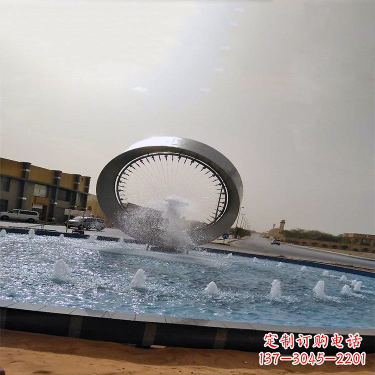 大同精美不锈钢喷泉雕塑,增添环形绿景魅力