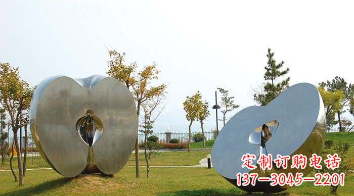大同不锈钢苹果雕塑象征新生活的精神