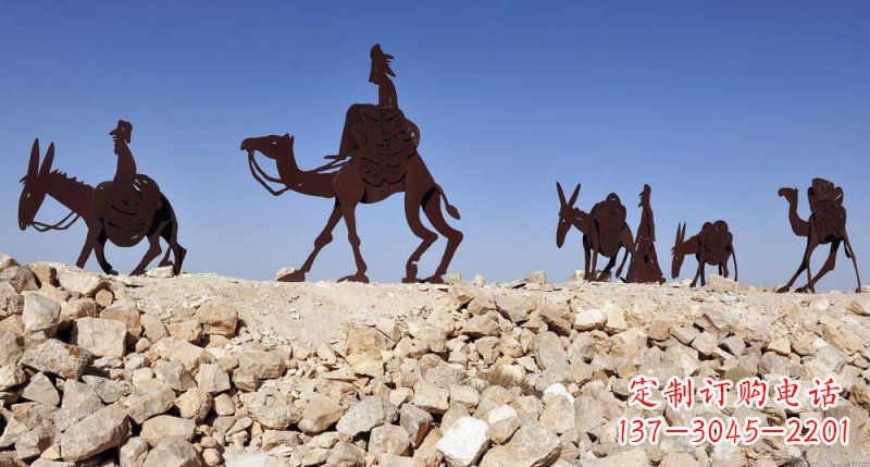 大同不锈钢骆驼雕塑传承古代传统