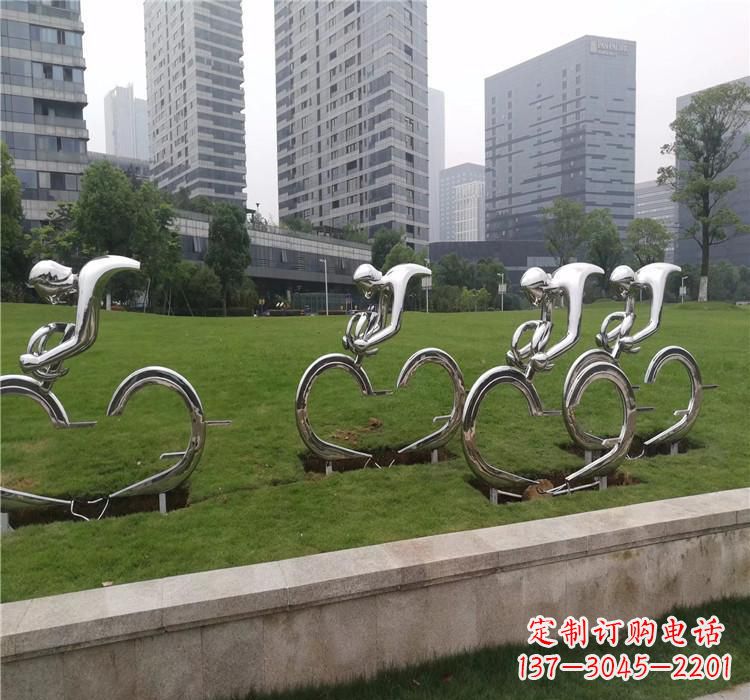 大同不锈钢自行车雕塑美丽的艺术绽放