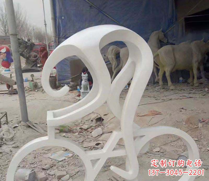 大同不锈钢自行车雕塑——景观的点缀