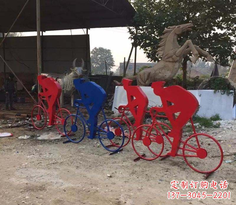 大同不锈钢骑自行车雕塑一种经典的艺术形式
