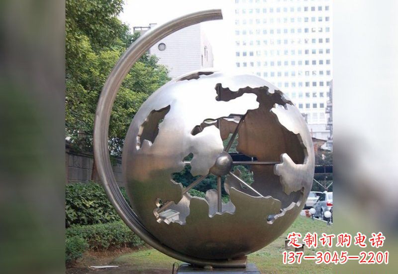 大同不锈钢企业抽象地球仪雕塑