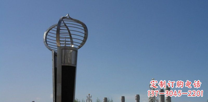 大同不锈钢火炬形雕塑熠熠生辉