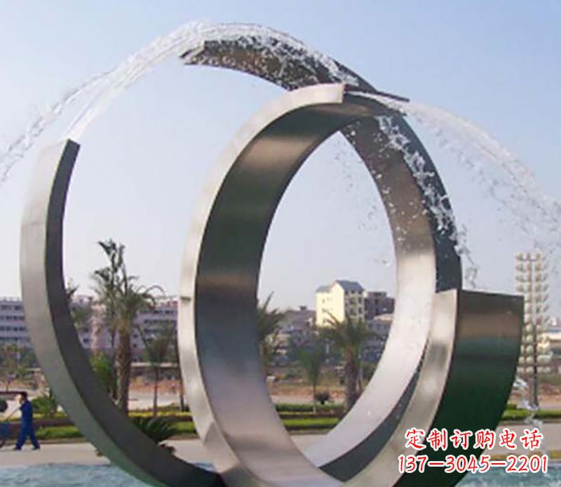 大同不锈钢情侣戒指雕塑象征爱情的永恒之物