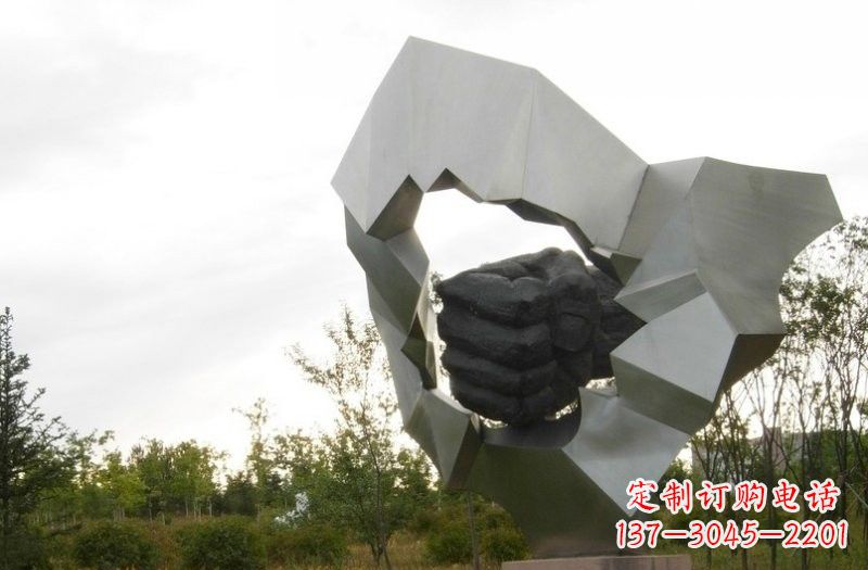 大同不锈钢拳头雕塑雕刻象征勇气和力量