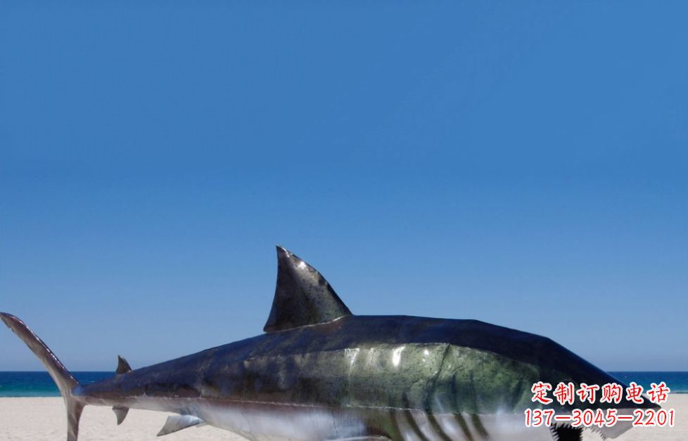 大同不锈钢鲨鱼海边动物雕塑