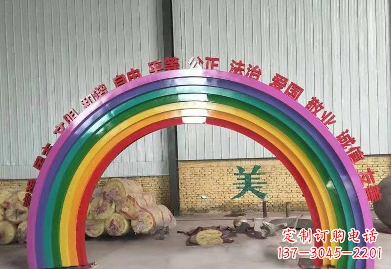 大同表达不锈钢社会主义核心价值观的彩虹拱门雕塑