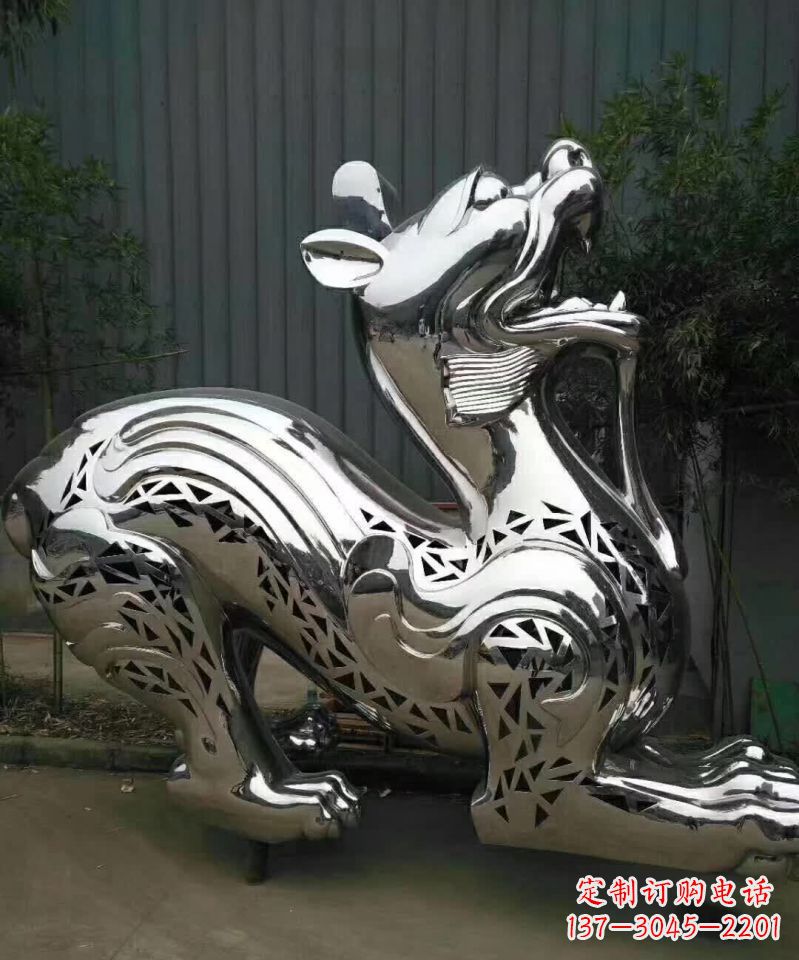 大同不锈钢麒麟象征着祥和与美好