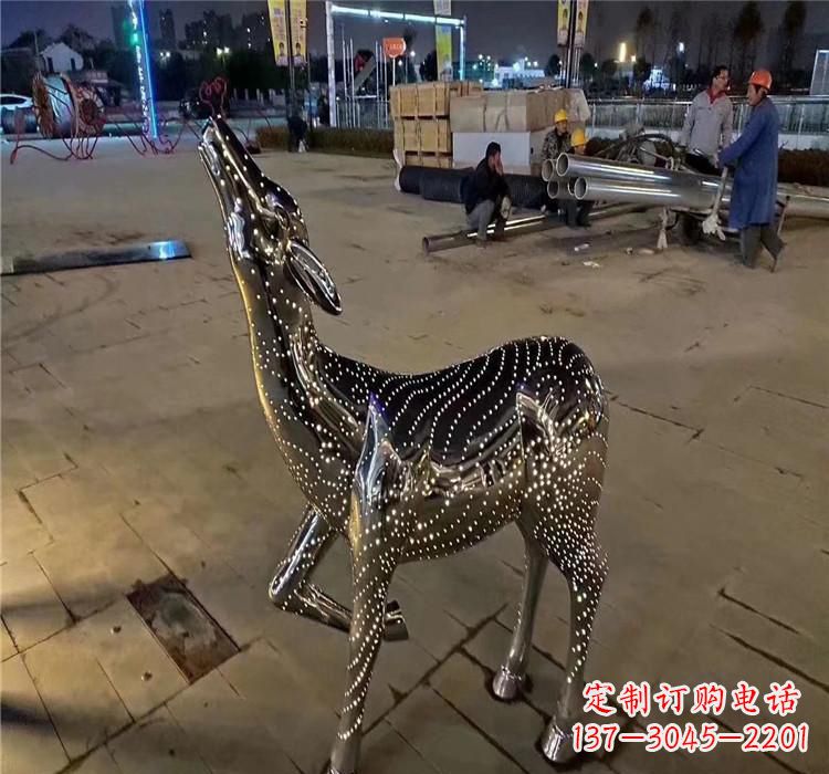 大同时尚优雅的不锈钢小鹿雕塑