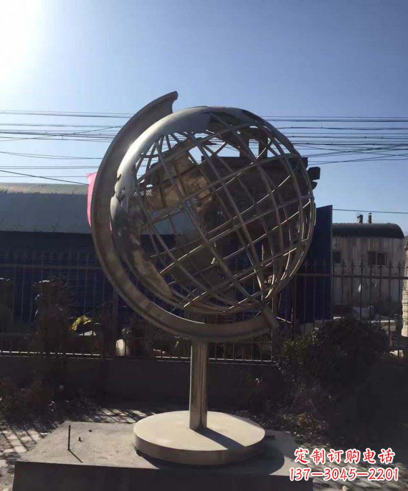 大同不锈钢地球仪雕塑精美装饰室内空间