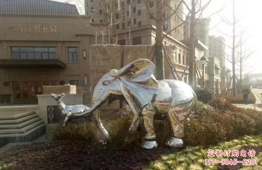 大同不锈钢售楼部动物大象雕塑