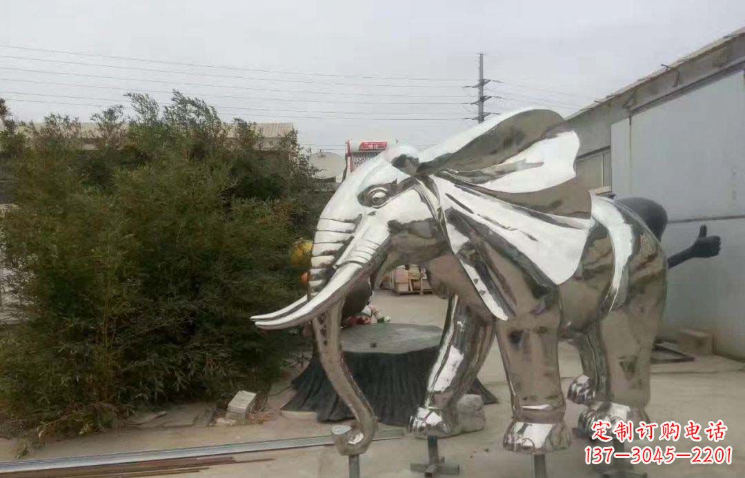 大同不锈钢售楼部装饰动物大象雕塑