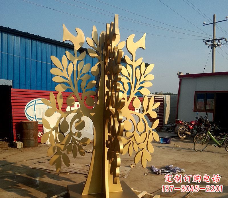 大同不锈钢树叶园林景观雕塑——美妙绝伦的艺术之作
