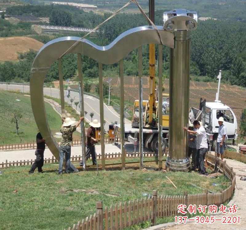 大同音乐美学不锈钢竖琴雕塑