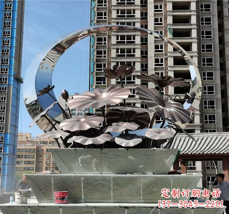 大同不锈钢荷花雕塑把宁静的自然融入城市