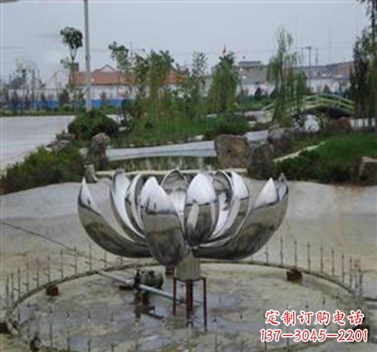 大同不锈钢荷花雕塑营造美丽水景
