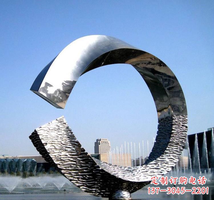 大同不锈钢水景圆环雕塑艺术与美的结合