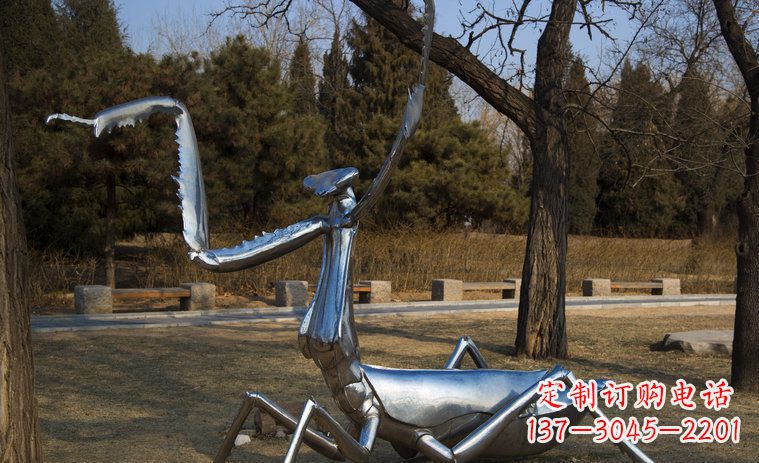 大同不锈钢螳螂园林景观雕塑创意缔造美景