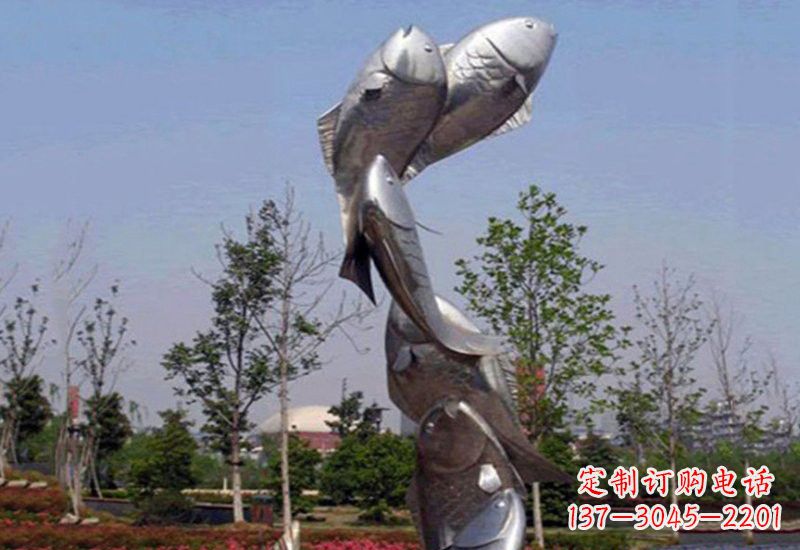 大同不锈钢跳跃的鲤鱼雕塑