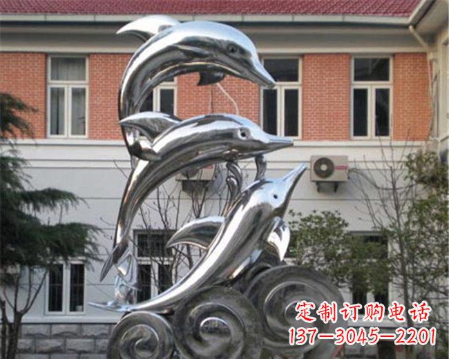 大同不锈钢海豚雕塑跳跃的海洋精灵