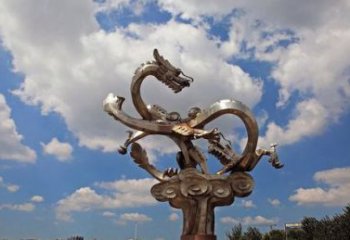 大同不锈钢双龙戏珠雕塑——千古传说的艺术瑰宝