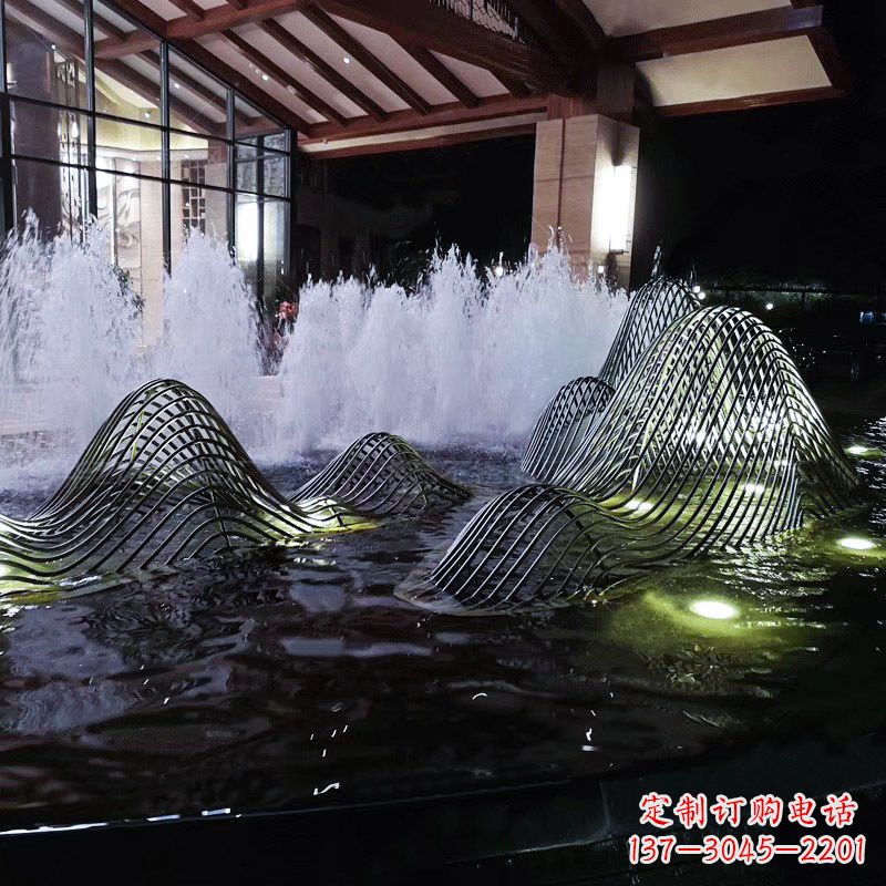 大同不锈钢铁艺水景假山精美雕塑艺术