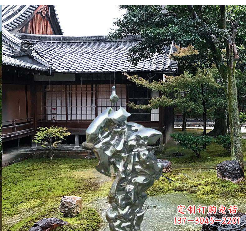 大同不锈钢庭院抽象太湖石雕塑
