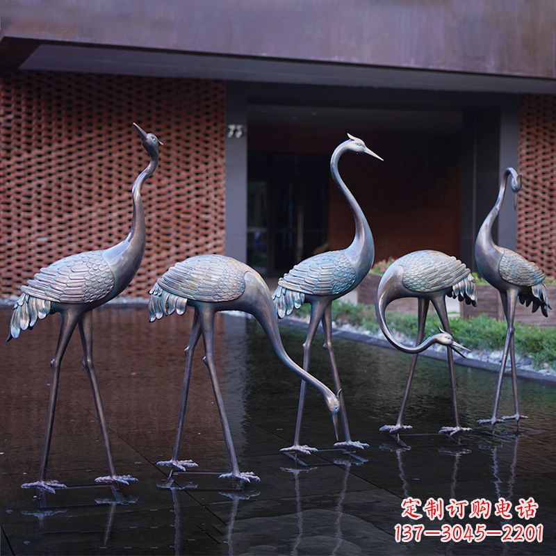 大同不锈钢仙鹤飞翔雕塑