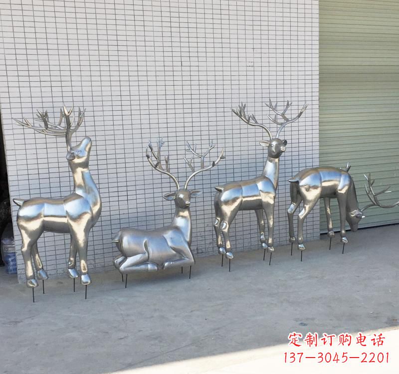 大同不锈钢梅花鹿雕塑传承美丽的自然